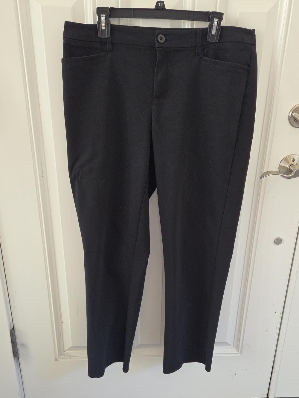 Christopher & Banks Black Flat-front Stretch Trousers Size 12